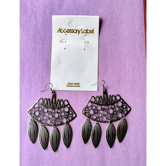 Chandelier Earrings Fashion Jewelry Drop Dangle Hammered Metal Inspired Alloy 1x - Picture 7 of 12